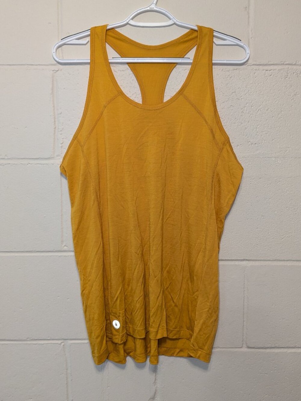 Smartwool Merino Sport Ultralite Racerback Tank Top Women Large Yellow Light